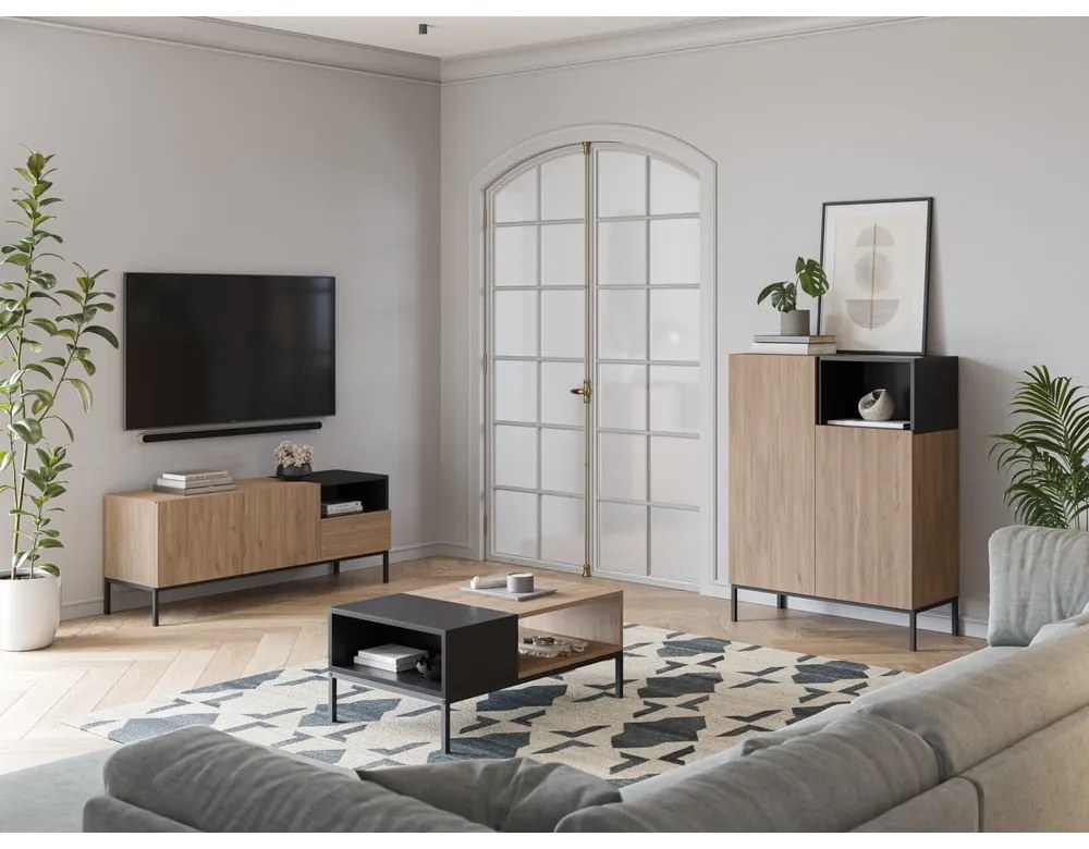 Маса за телевизор в естествен цвят 140x55 cm Cailin – Marckeric