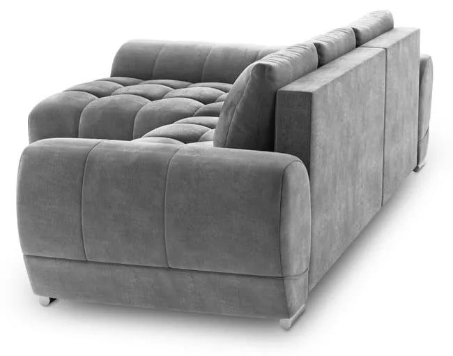 Сив ъглов разтегателен диван с кадифена тапицерия, ляв ъгъл Nuage - Windsor &amp; Co Sofas