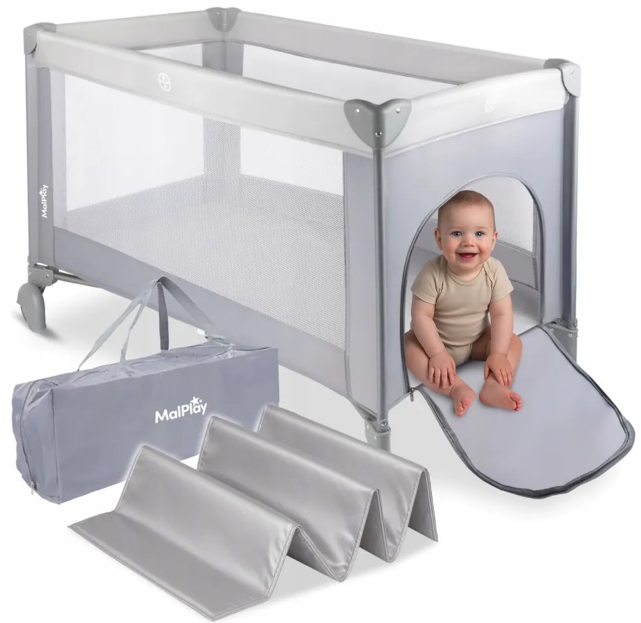 Детско креватче за пътуване със сгъваем матрак 60 x 120 cm