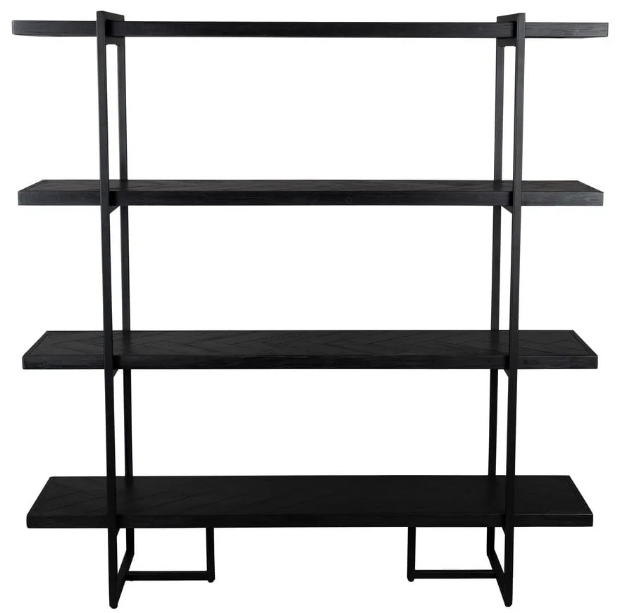 Черна етажерка за книги от екзотична дървесина 140x146 cm Class - Dutchbone