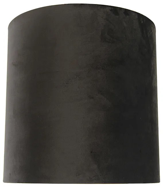 Кадифен абажур черен 40/40/40 със златист интериор