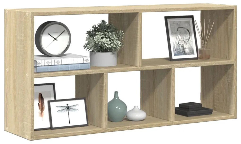 853274 vidaXL Стенен рафт, дъб сонома, 100x25x50 см, инженерно дърво