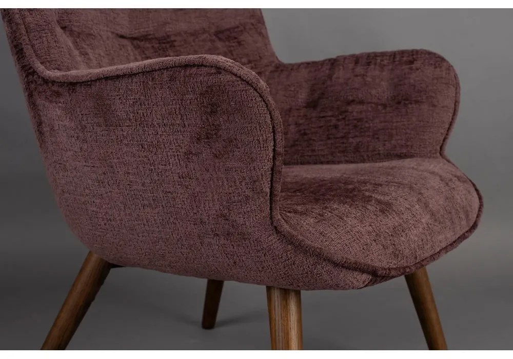 Тъмнолилаво кадифено кресло Lenn – Dutchbone