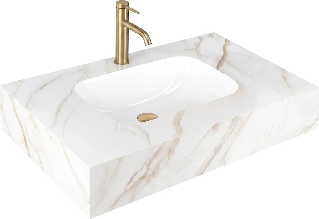Стенна мивка REA Aresa Grey Gold 80