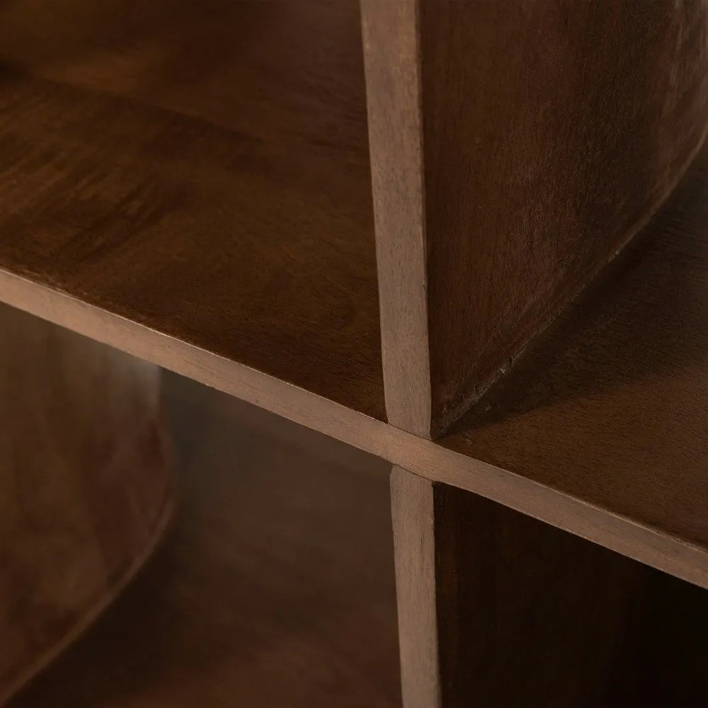 Тъмнокафява библиотека от масивно манго 130x180x35 cm Sinne – WOOOD