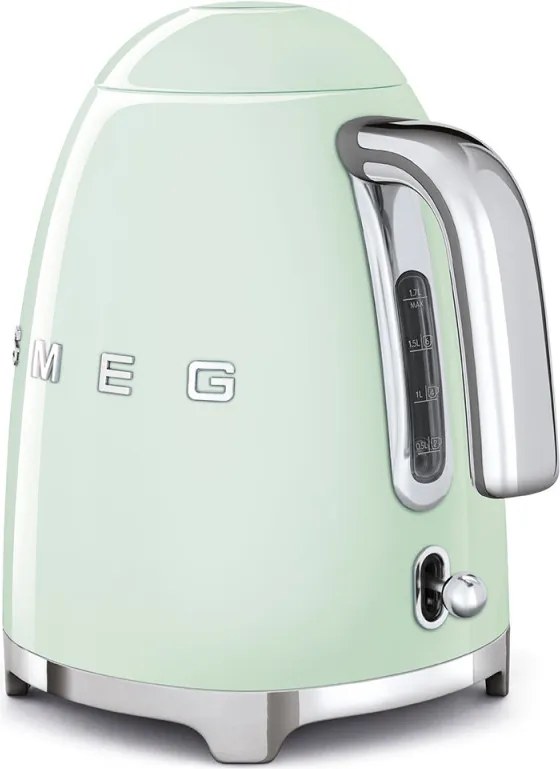 Електрическа кана SMEG KLF03PGEU, 2400 W, 1.7 л, 360° основа, Гланцово покритие, Пастелно зелен