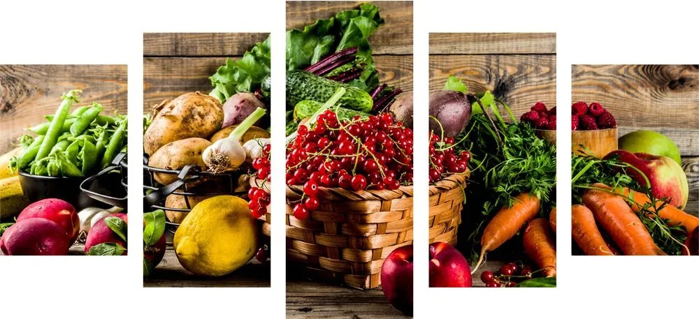 картини от 5 части – Свежи плодове и зеленчуци