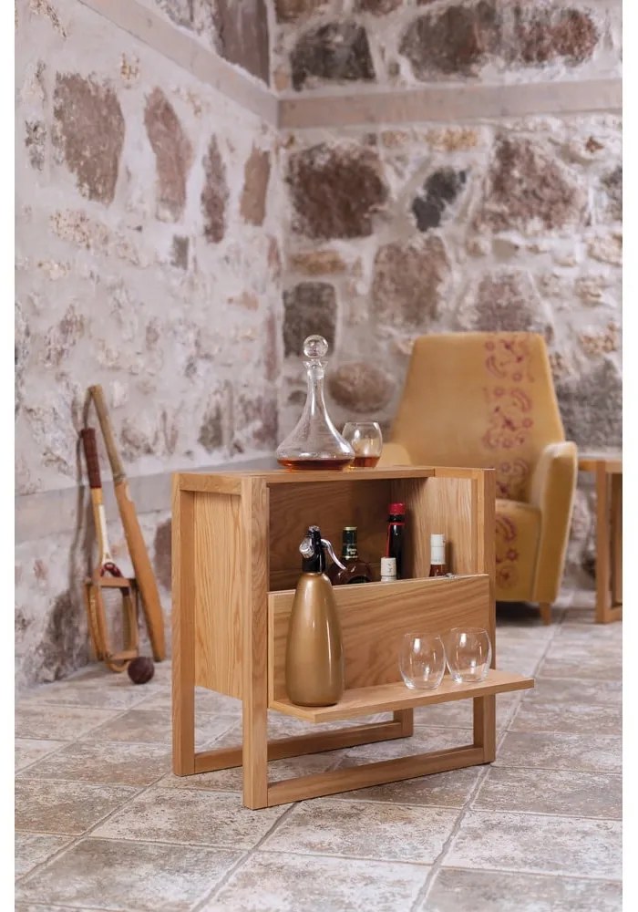 Шкаф за вино от дъбова дървесина в естествен цвят 59x60 cm NewEst - Woodman