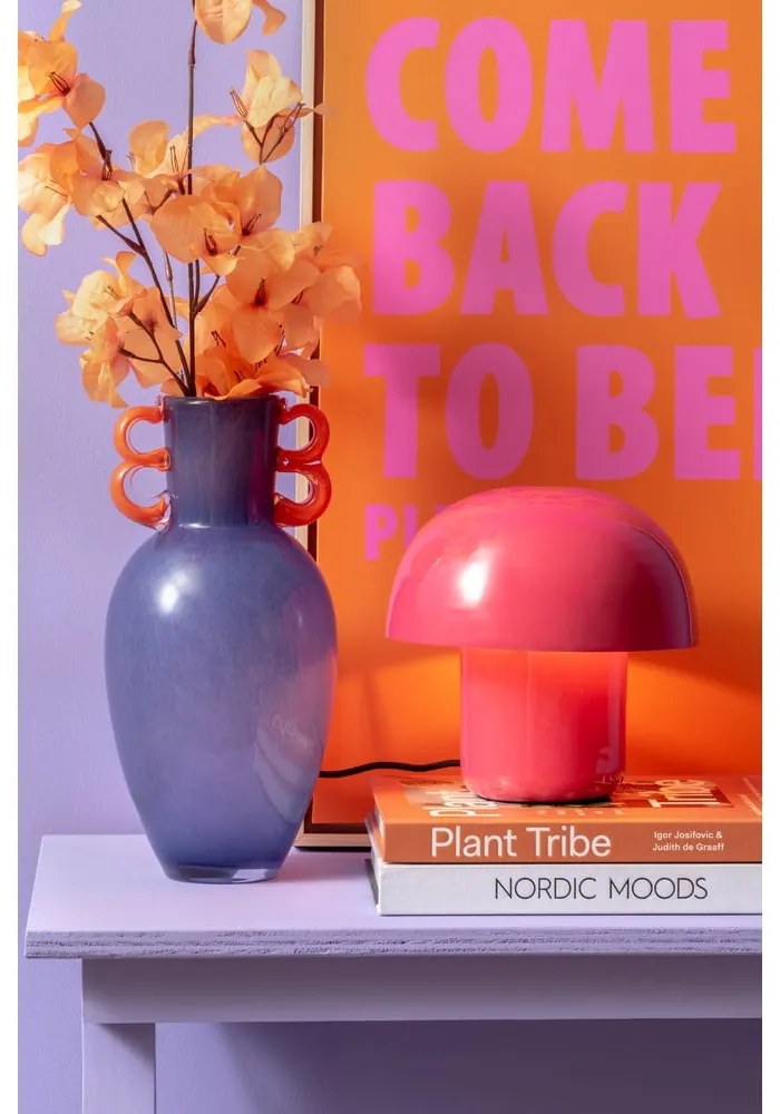 Розова настолна лампа с метален абажур (височина 20 cm) Fat Mushroom – Leitmotiv