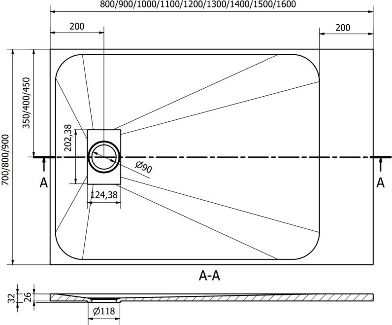 Mexen Hugo правоъгълно корито за душ SMC 100 x 90 см, бяло - 42109010