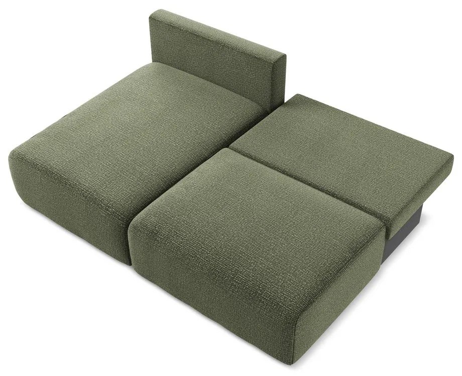 Зелен разтегателен ъглов диван с място за съхранение (ляв ъгъл) Kalena – Makamii