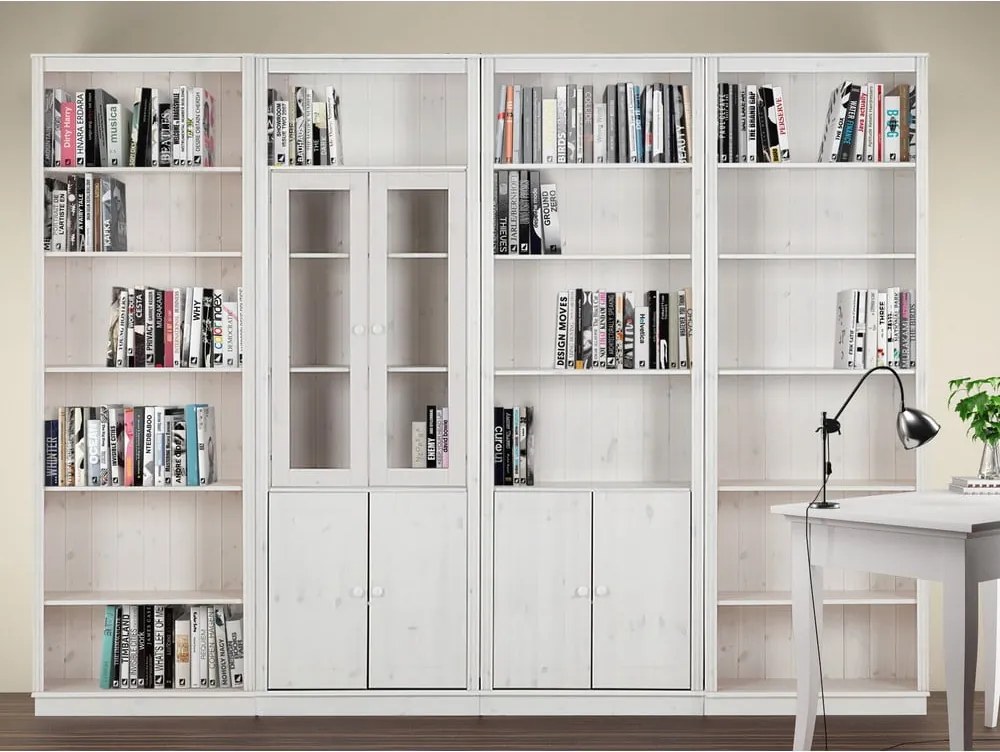 Бяла библиотека от масивен бор 296x223 cm Anita – Støraa