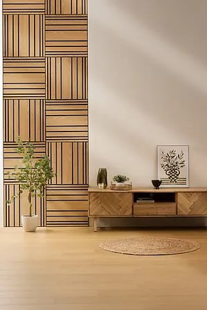 Акустичен декоративен панел atmosphera Colva, MDF, 60x60 cm, Светло дърво