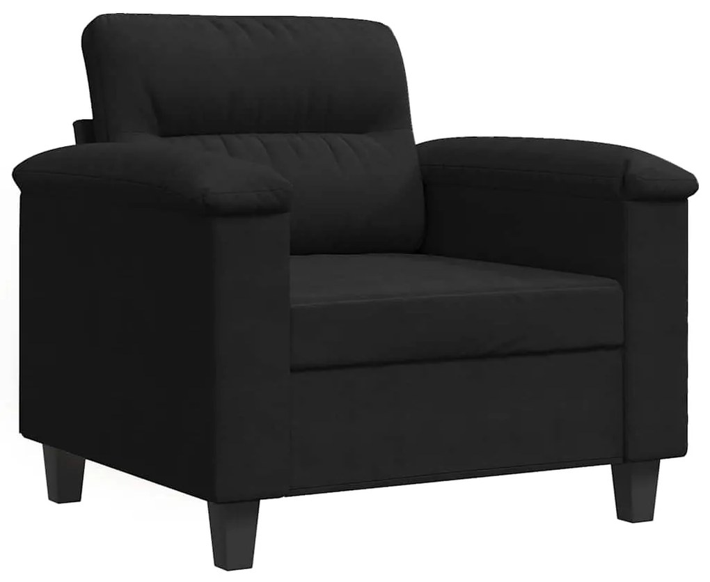 359552 vidaXL Кресло, черен, 60 см, микрофибърен текстил