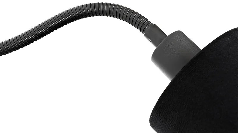 Стенна лампа черна с абажур черен превключвател и гъвкава ръка - Merwe