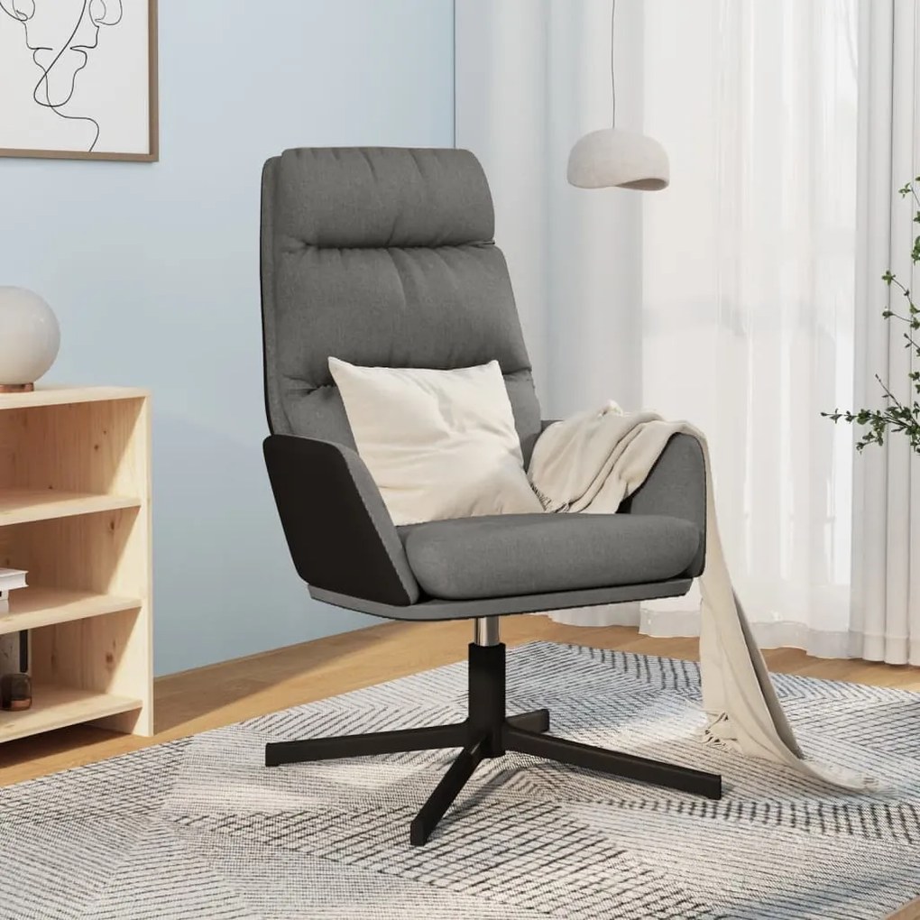 341148 vidaXL Релакс стол, светлосив, текстил