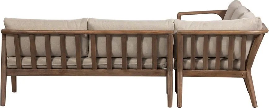 Кафяв тапициран градински диван (L форма) Biam – WOOOD