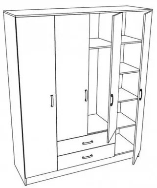 Гардероб IVA 4K2F - 3 цвята