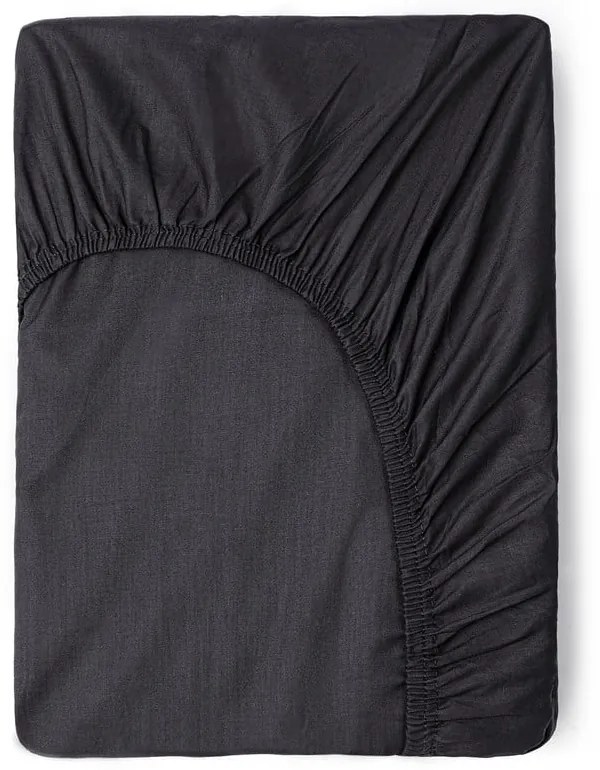 Тъмно сив памучен чаршаф с ластик , 90 x 200 cm - Good Morning