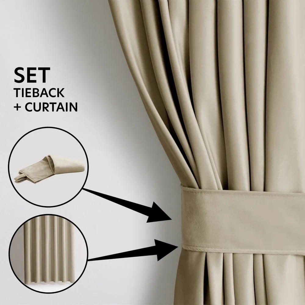 Кафяво/бежово затъмняващо перде 140x245 cm Eyelets – Restilo