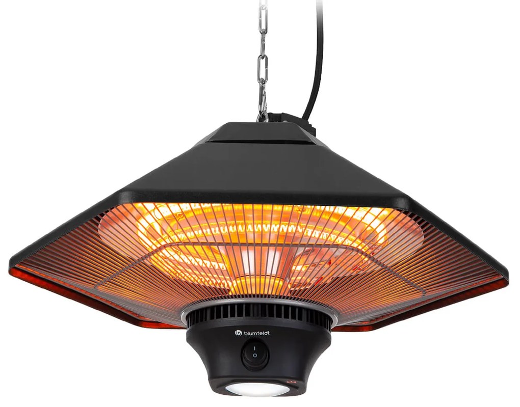 Blumfeldt Heat Hexa, инфрачервен нагревател, 800/1200 W, халоген, IP34, LED, черен