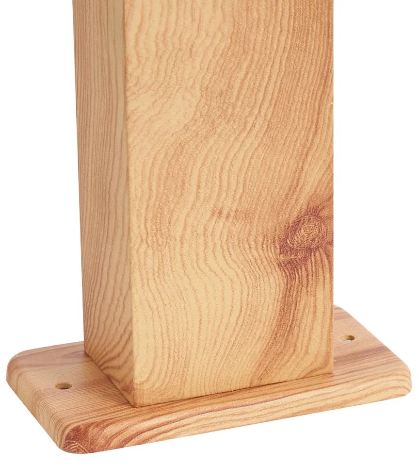 Модерна външна подова лампа алуминий с дървен принт 65 см IP44 - Baleno