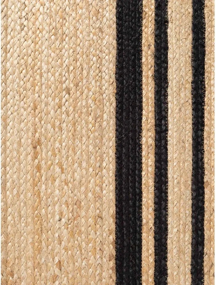 Черна/в естествен цвят двустранна/ръчно изработена ютена пътека 70x200 cm Jutta – Hanse Home