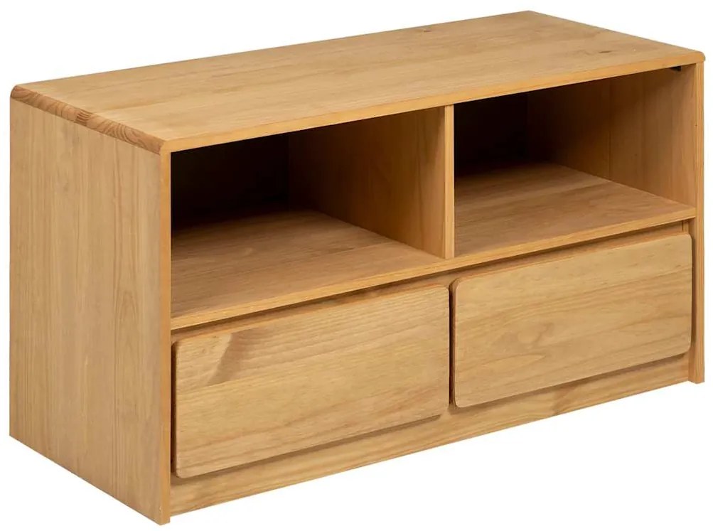 377597 vidaXL ТВ шкаф SAUDA, дъб, 99x43x55 см, бор масив