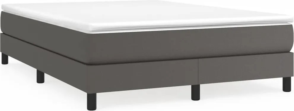 3120704 vidaXL Рамка за легло с пружини сива 140x200 см изкуствена кожа