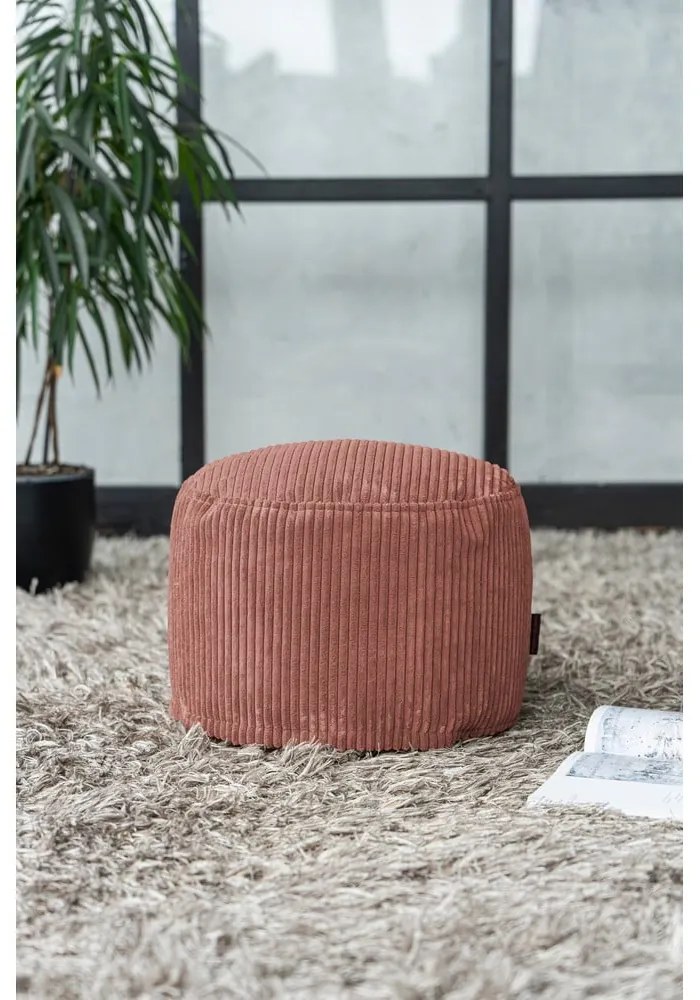 Черен пуф от рипсено кадифе Mini – SLOWDOWN