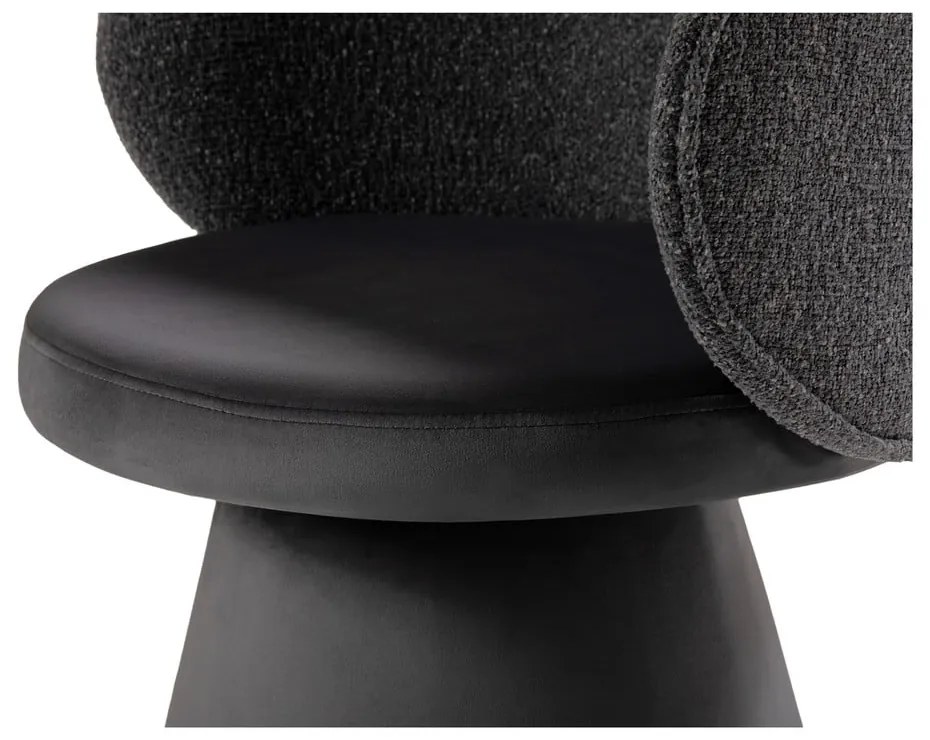 Тъмносиво кадифено кресло Inez – Micadoni