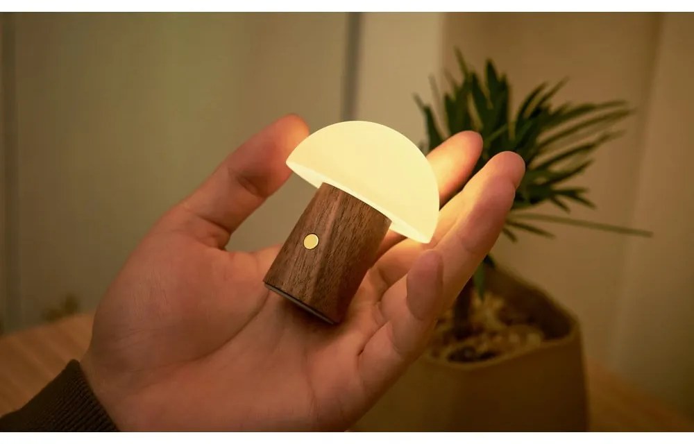 LED настолна лампа в бял и тъмно естествен цвят (височина 7 cm) Alice Mushroom – Gingko