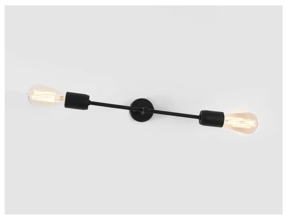 Черна стенна лампа за 2 крушки, широчина 43 cm Twigo - CustomForm