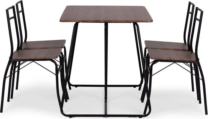 Трапезен комплект - маса + 4 стола PARIS Кафяво