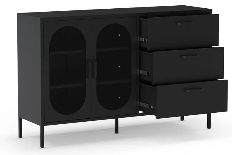 Черен скрин 140x90 cm Diora – Marckeric