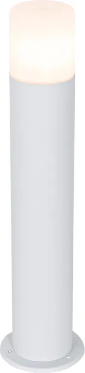 Стояща външна лампа бяла с опал абажур 50см - Odense