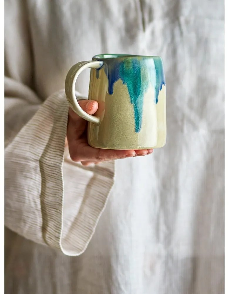 Синьо-бежова глинена чаша 450 ml Yori – Bloomingville