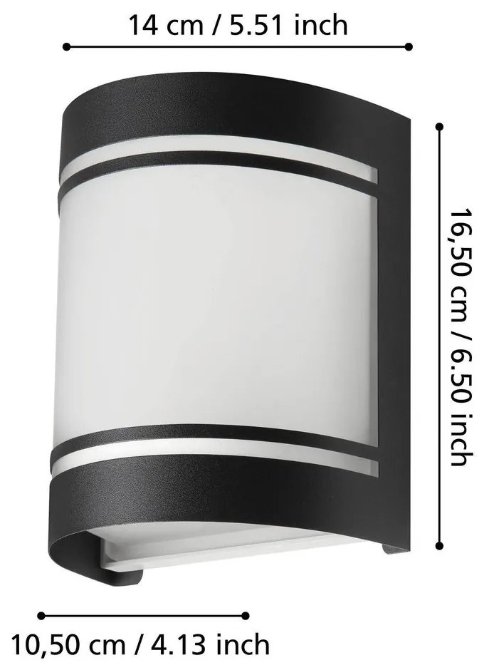 Стенно външно осветително тяло (височина 16,5 cm) CERNO – EGLO