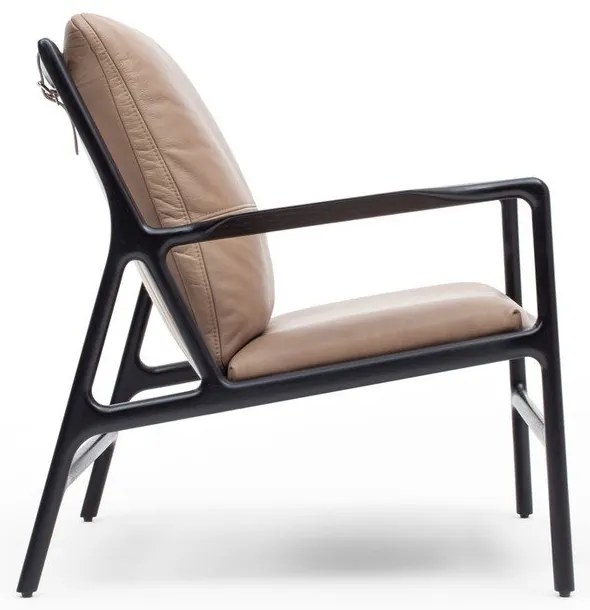 Черно-бежов кожен фотьойл Dedo - Gazzda