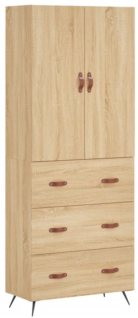 3195822 vidaXL Висок шкаф, дъб сонома, 69,5x34x180 см, инженерно дърво