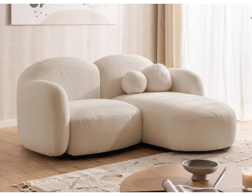 Светлокафяв ъглов диван от букле (десен ъгъл) Orbit – Ropez