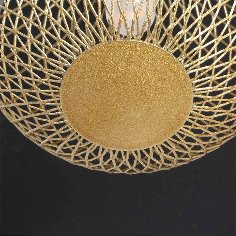 Модерна таванна лампа черна със злато 5-лампа - Athens Wire