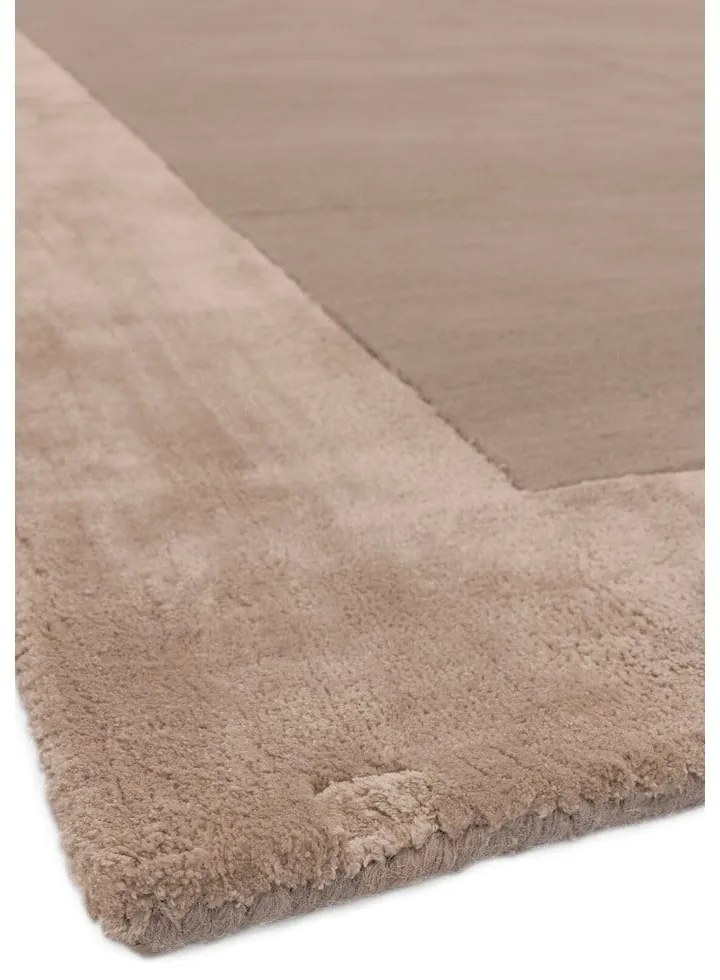 Светлокафяв ръчно изработен килим със смес от вълна 80x150 cm Ascot – Asiatic Carpets