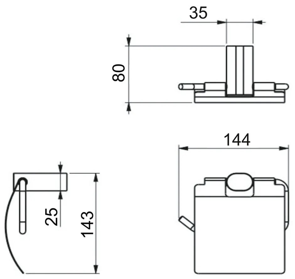 Матово черен стенен месингов държач за тоалетна хартия Flori – Sapho