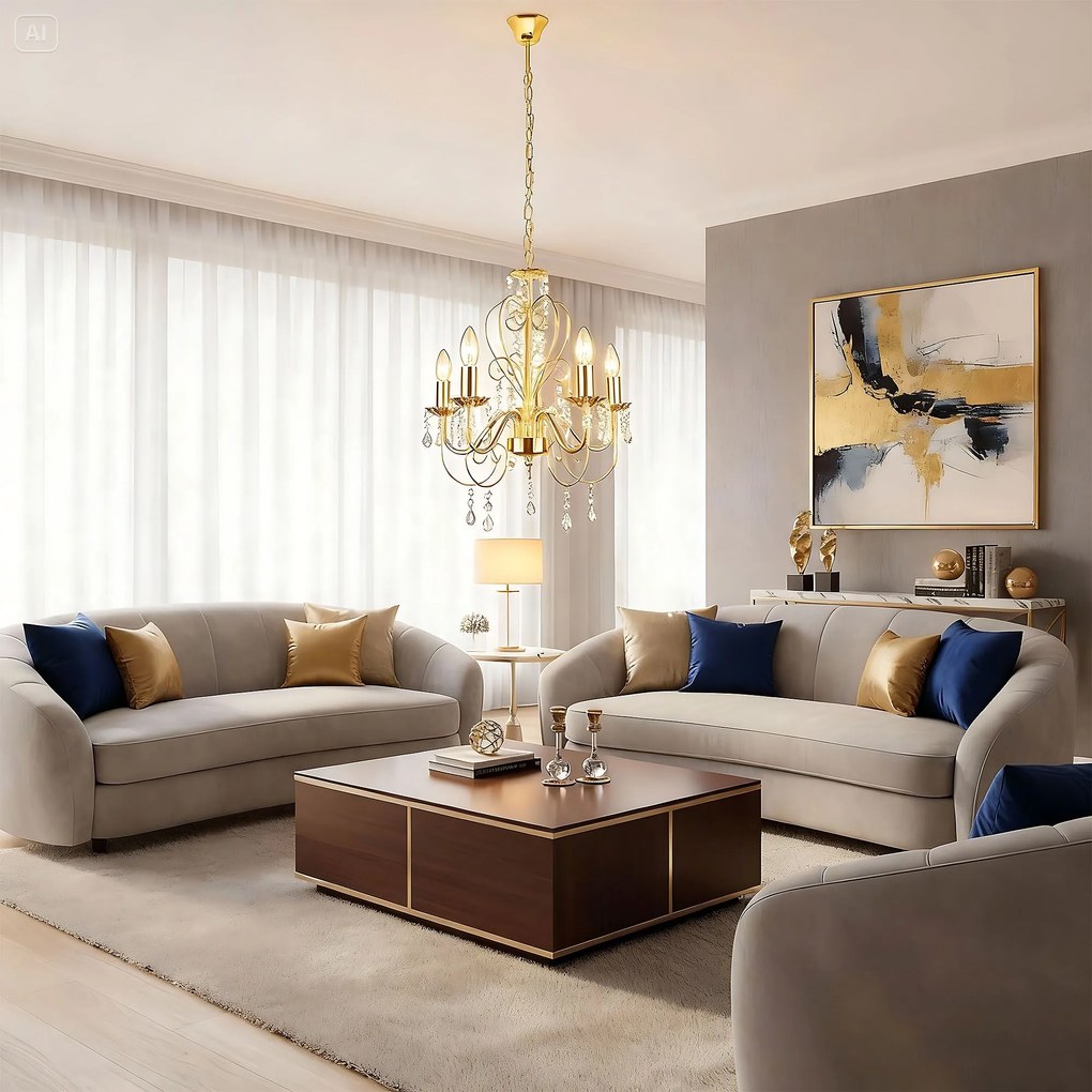 ЛАМПА EBT009-5CP GOLD