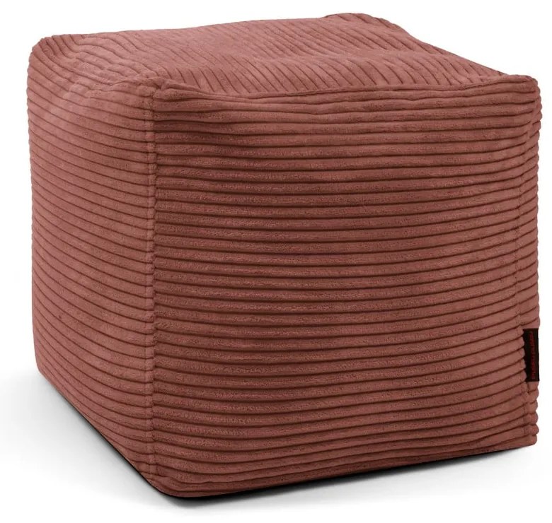 Пуф от рипсено кадифе в тухлен цвят Up! MooG – SLOWDOWN