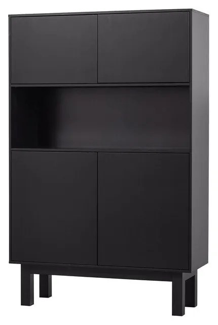 Черен шкаф от борова дървесина 110x170 cm Finca - WOOOD