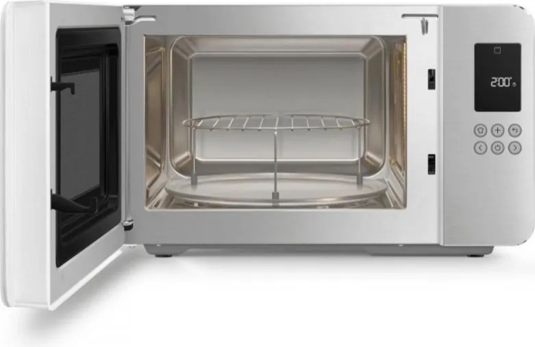 Микровълнова фурна с грил 4в1 SMEG Collezione MOC01WHMEU, 1900W, 29 л, 18 програми, Плавно затваряне, Звуков сигнал, LCD, Бял мат