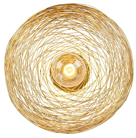 Дизайнерска Плафониера Златиста Стомана - Сарела