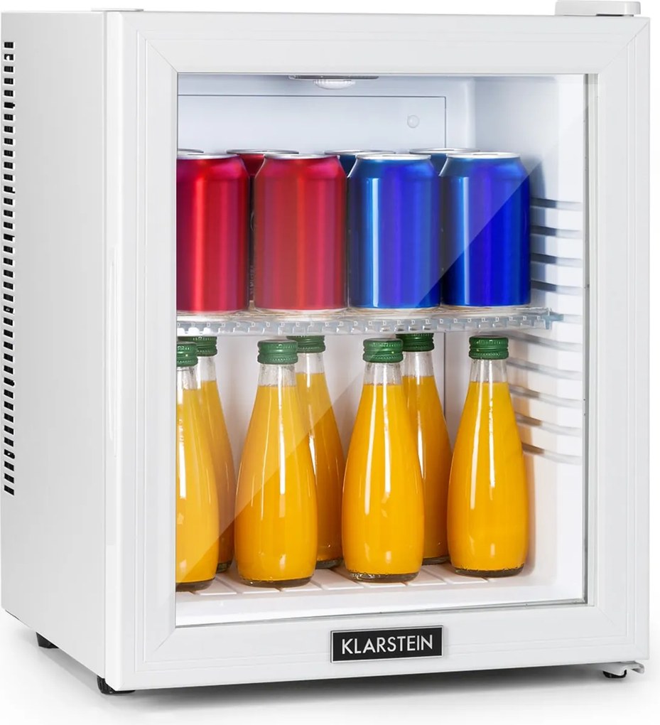 Klarstein Brooklyn 24, мини хладилник, със стъклена врата, LED осветление, рафтове